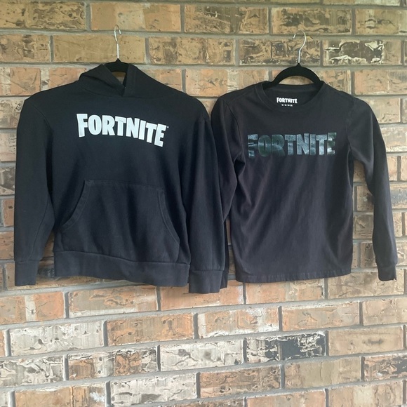Black Fortnite Hoodie and Shirt Set - Boys Size 8 Medium - Picture 10 of 11